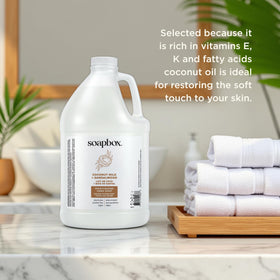 Soapbox vegan paraben-free label emphasizes clean ingredients.