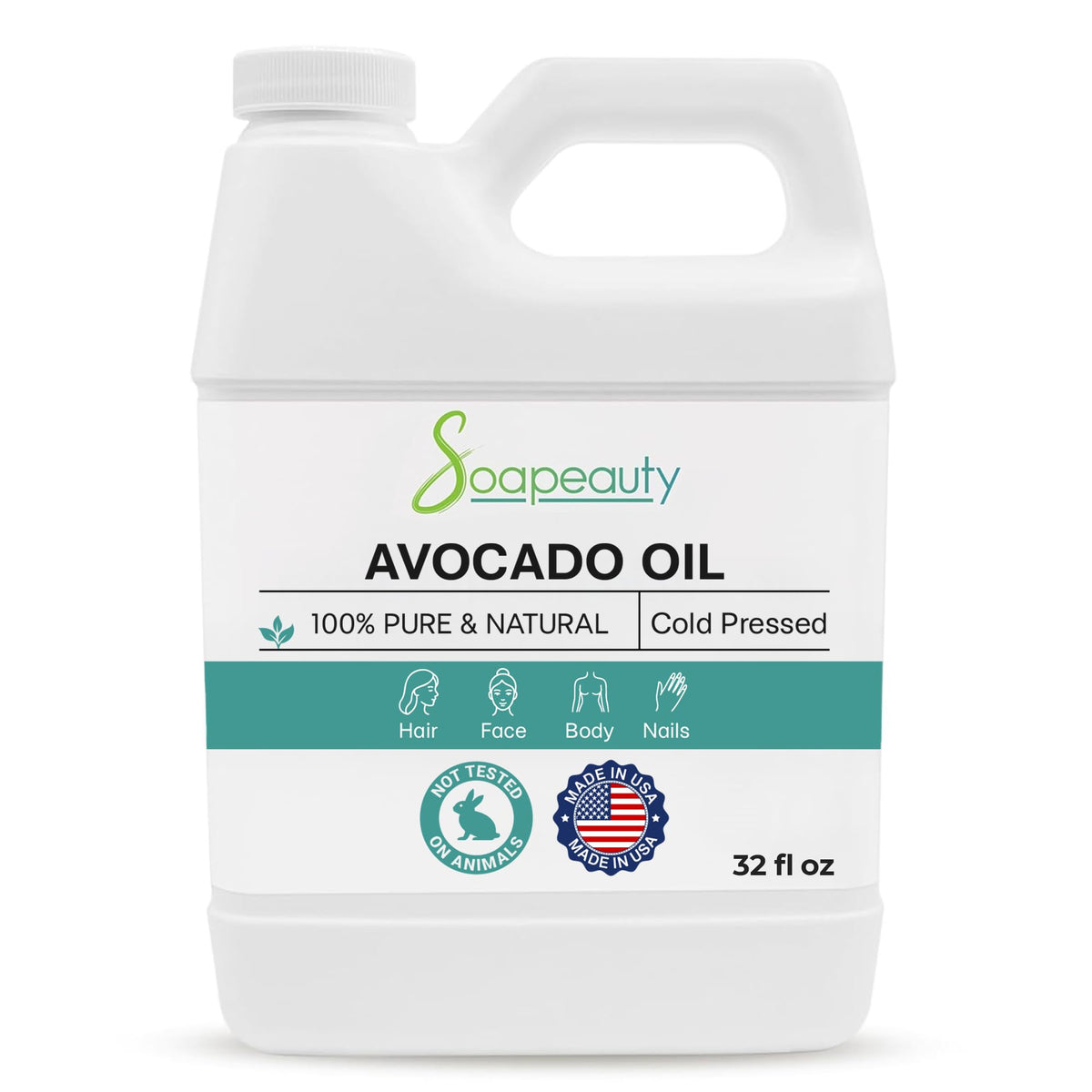 Soapeauty avocado oil bottle, a rich moisturizer for skin and hair