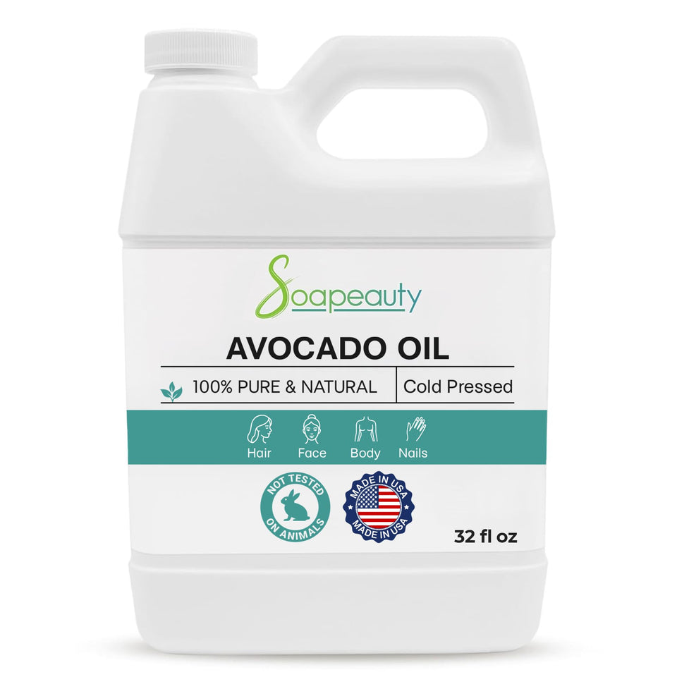 Soapeauty avocado oil bottle, a rich moisturizer for skin and hair