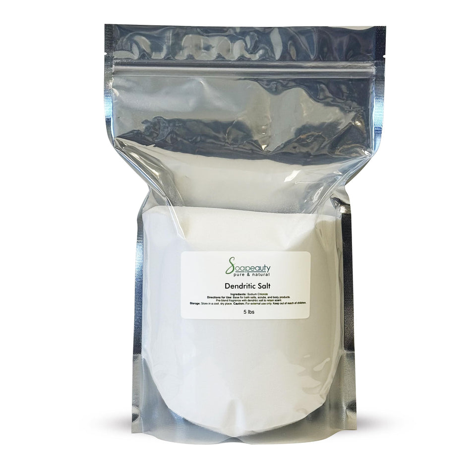 Soapeauty Dendritic Salt pours smoothly for premium bath blends.