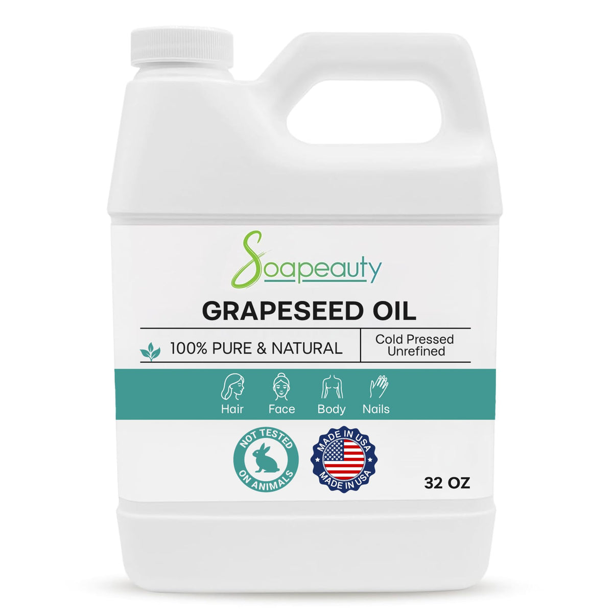 Soapeauty grape seed oil bottle ideal for facial and hair care.