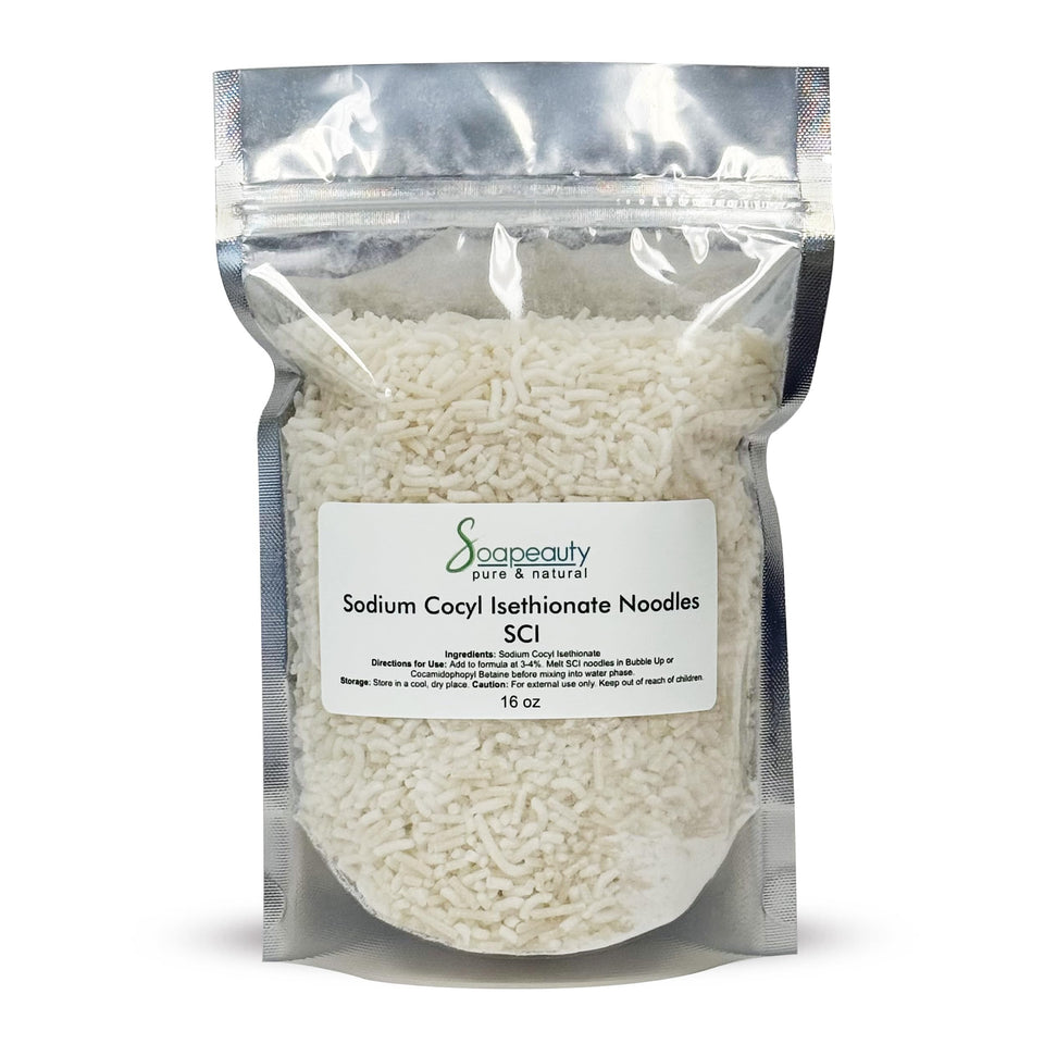 Soapeauty SCI noodles close-up highlighting gentle cleansing and rich foam potential.