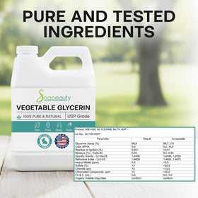 Soapeauty vegetable glycerin appears clear and USP-grade, ready for cosmetic use.