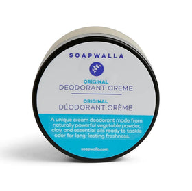 Soapwalla Original Deodorant Cream jar close-up shows natural vegan freshness