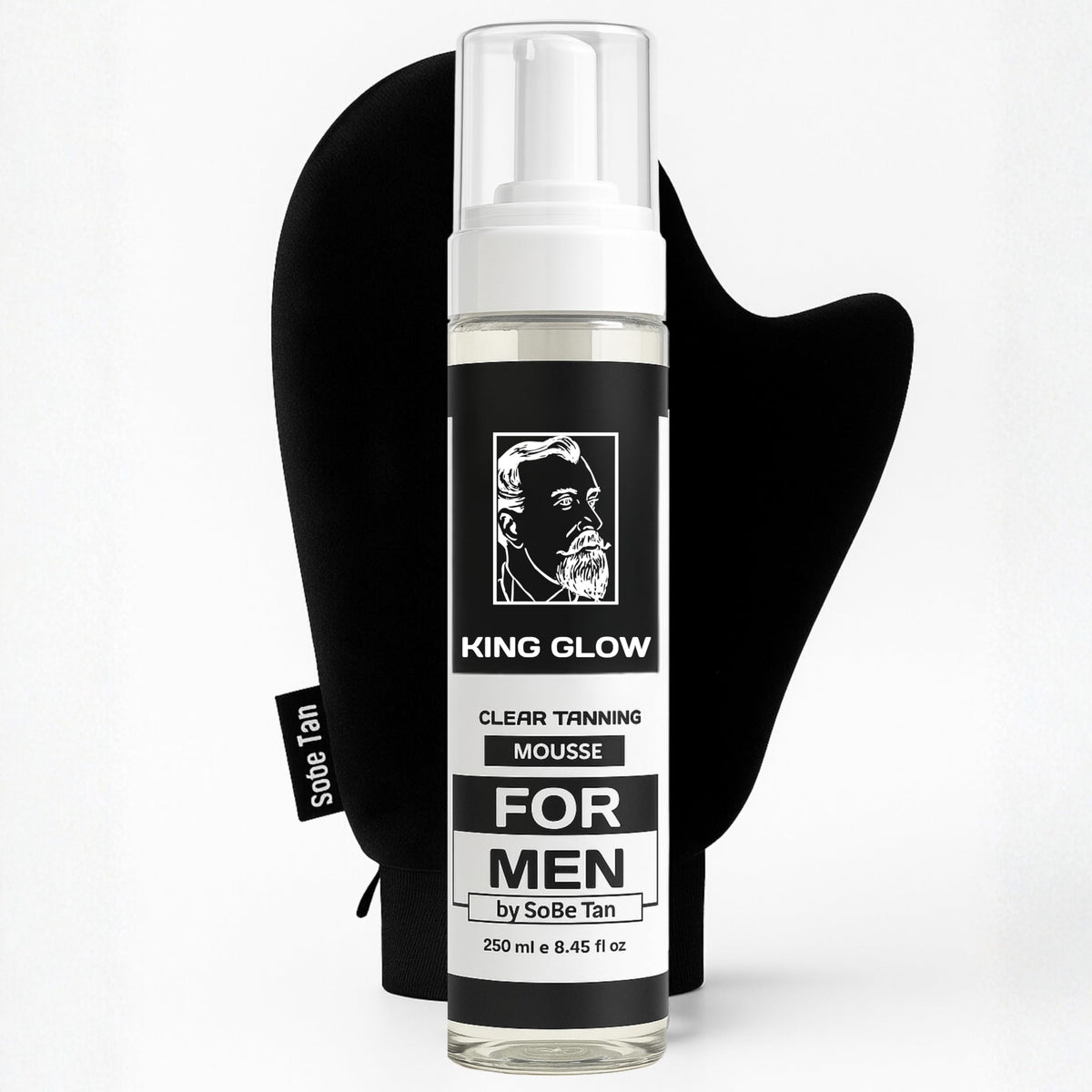 SOBE TAN King Glow self-tanner foam applying for a natural bronze glow on skin