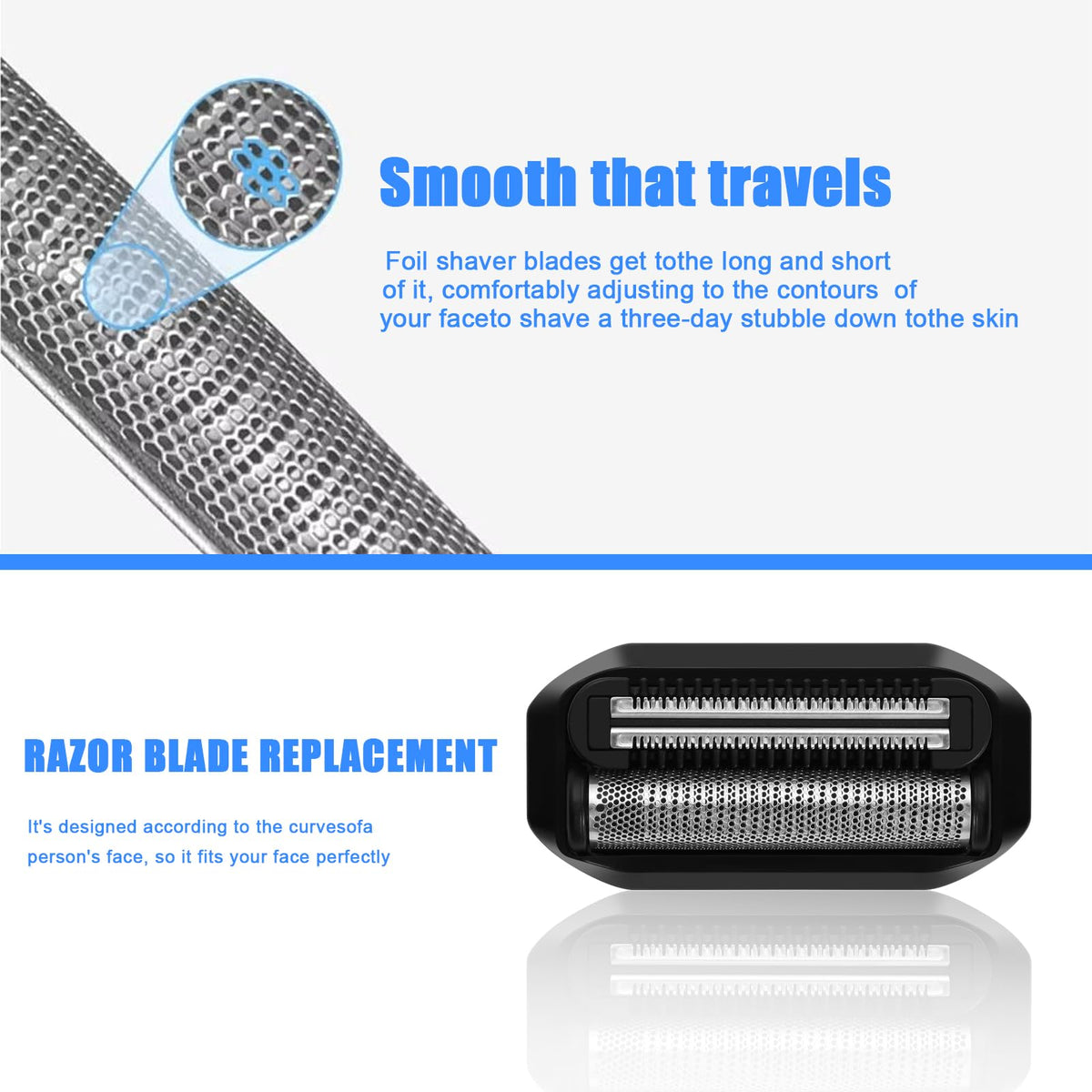 Sodaer foil blade for The Handyman – smooth glide along facial contours.