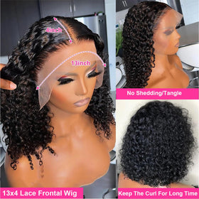 SODLIS 13x4 deep curly lace front close-up shows breathable Swiss lace.