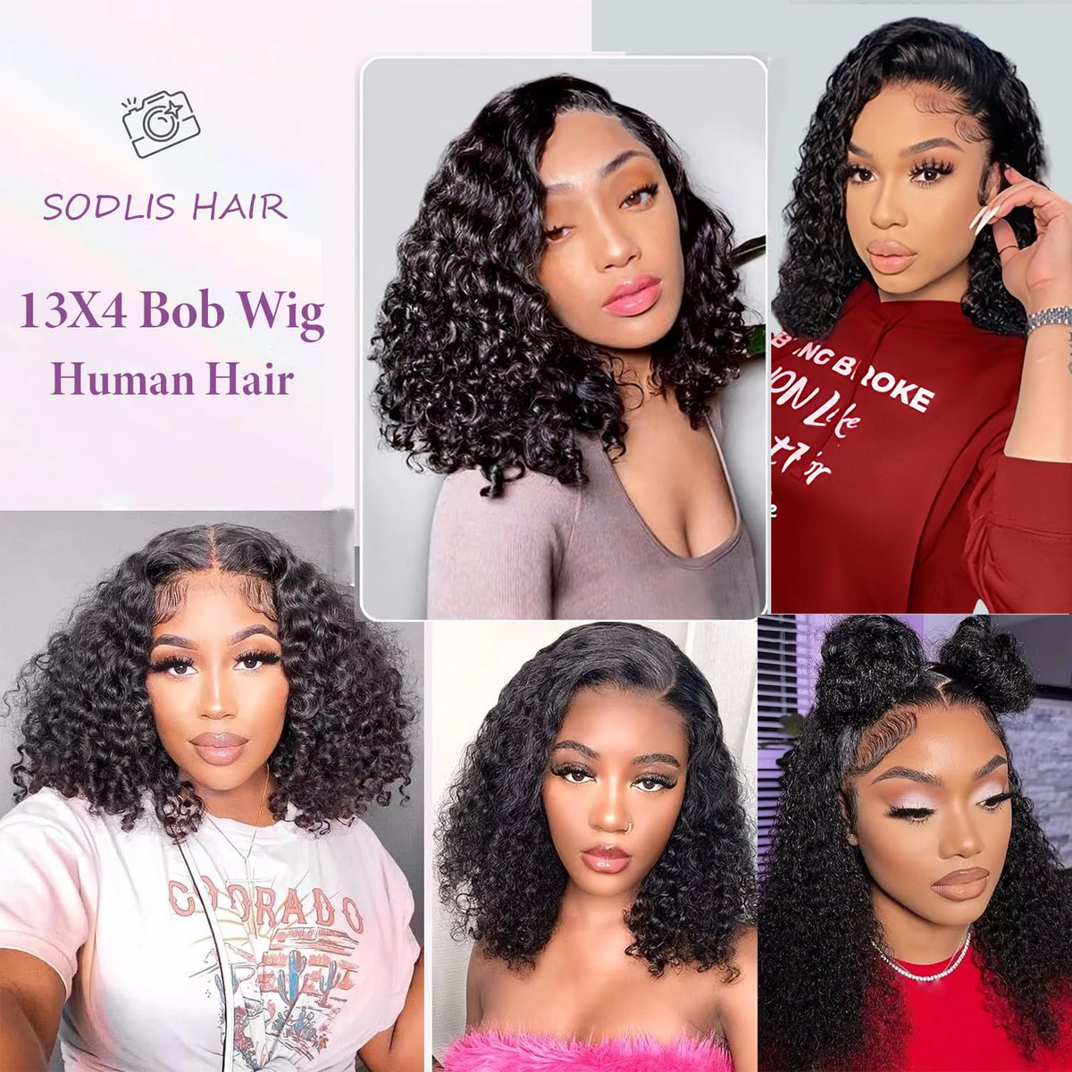 SODLIS Brazilian human hair wig for black women, versatile styling.