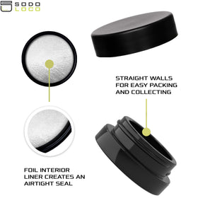 SODO LOCO black glass jar with lid preserves oils from light.