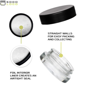 Sodoloco jar with airtight seal lid preventing leaks and preserving contents.