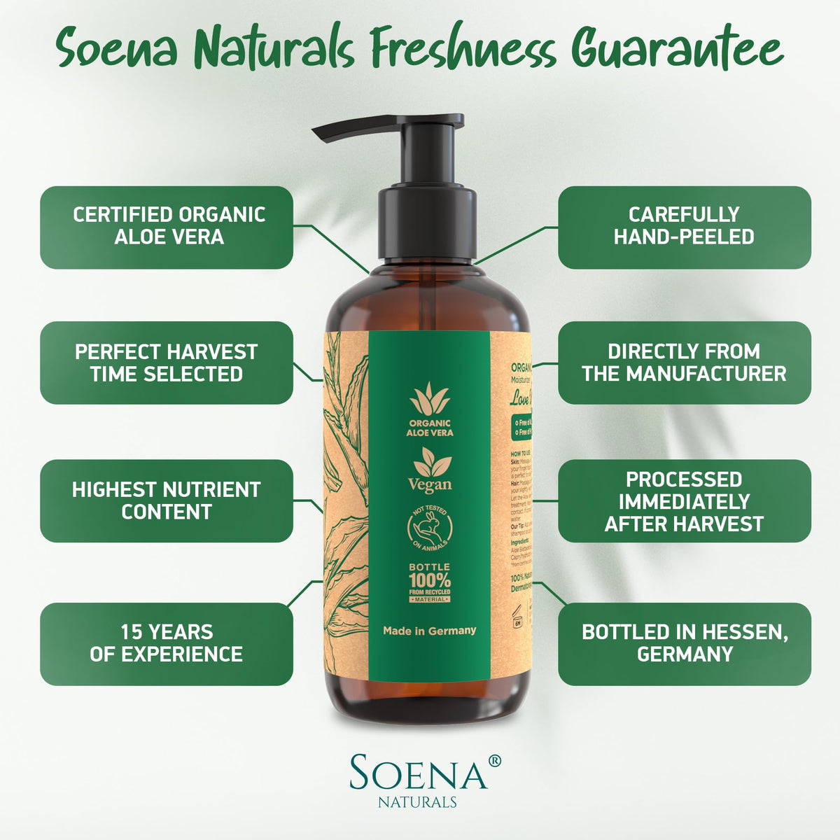 Soena Aloe Vera Gel facial care application for lightweight moisture