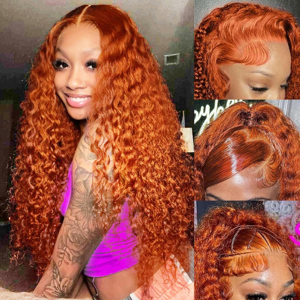 Soez ginger orange lace front wig 26in with natural looking hairline and texture