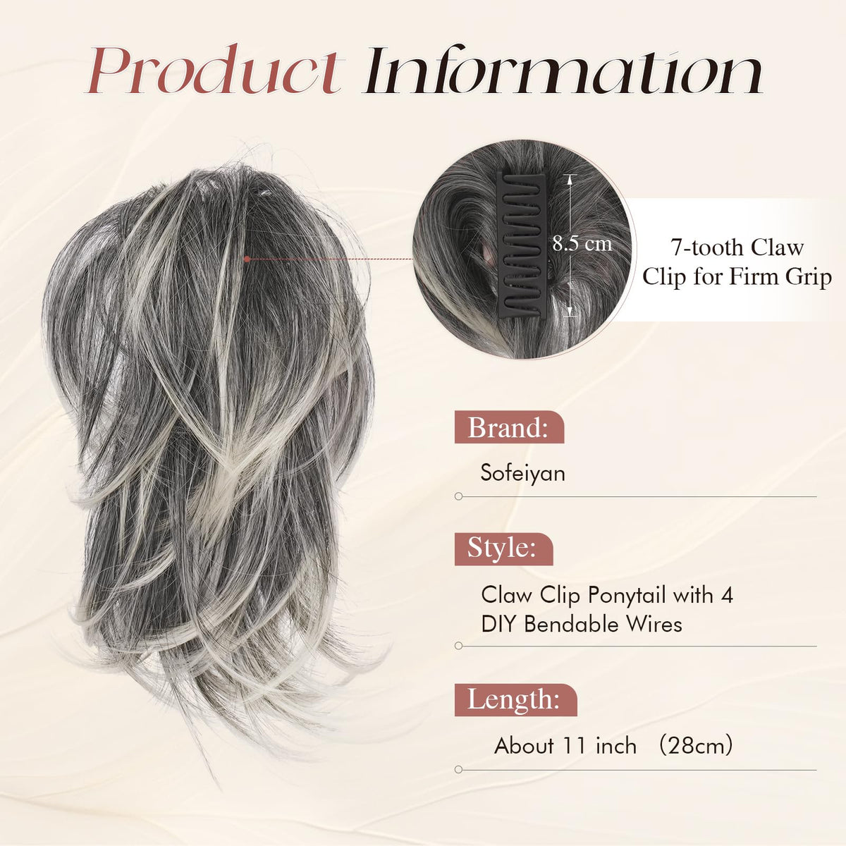 SOFEIYAN Ponytail extension showing hidden wires for a seamless look.
