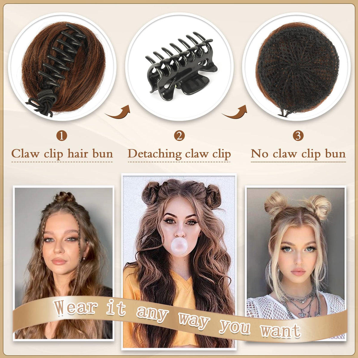 SOFEIYAN 2PCS updo for daily chic and simple styling