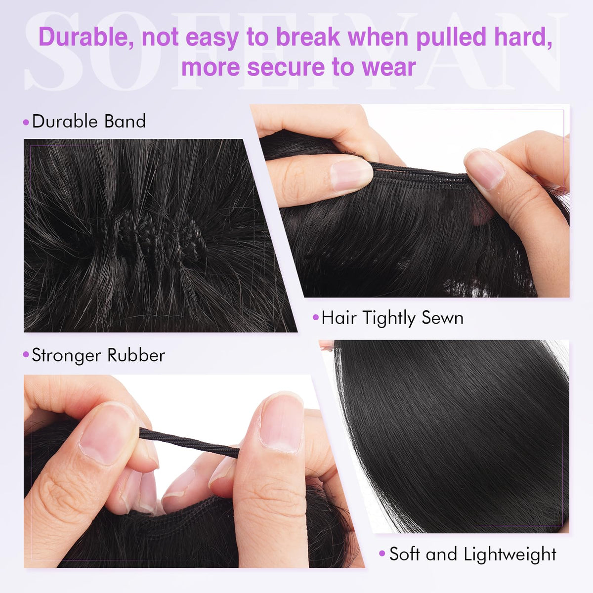 SOFEIYAN lightweight 16g bun stays comfortable during extended wear.
