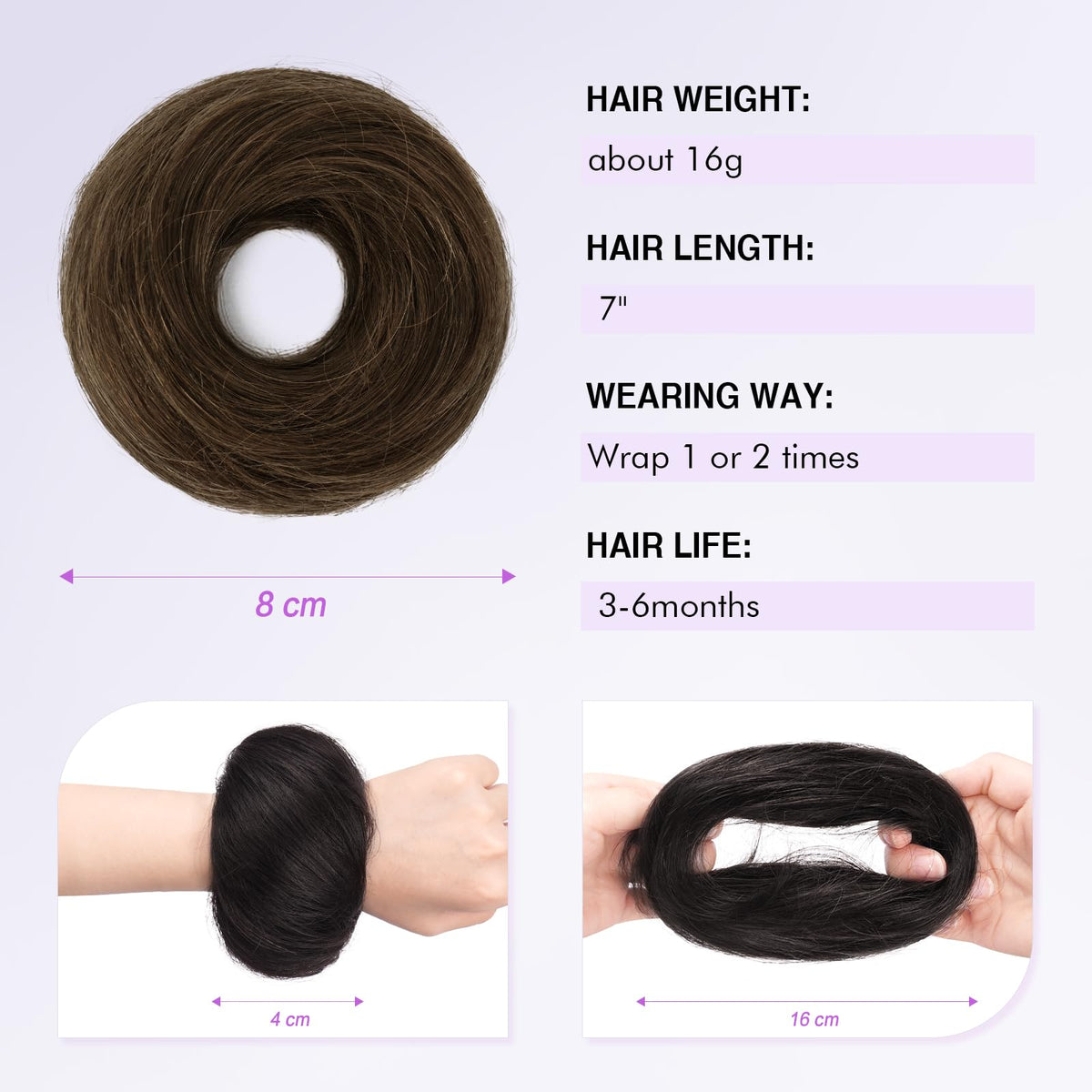 SOFEIYAN messy bun natural donut for quick styling