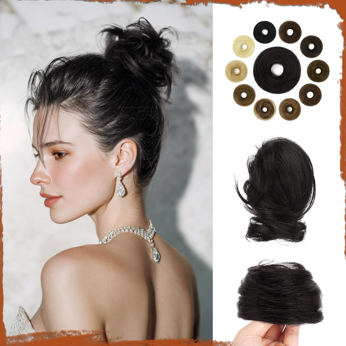 SOFEIYAN real human hair bun 16g—lightweight wrap-around for natural blend