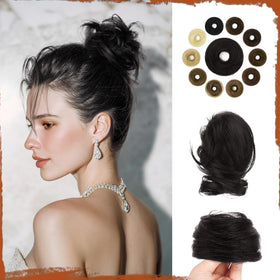 SOFEIYAN real human hair bun 16g—lightweight wrap-around for natural blend