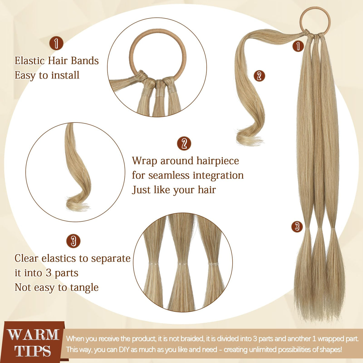 SOFEIYAN wrap-around extension in ash blonde for quick, secure braided styles.