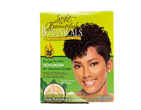 Soft & Beautiful Botanicals Texturizer bottle showing easy wave enhancement for natural curls.