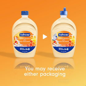 Softsoap Milk & Honey easy-pour-spout facilitates quick refills