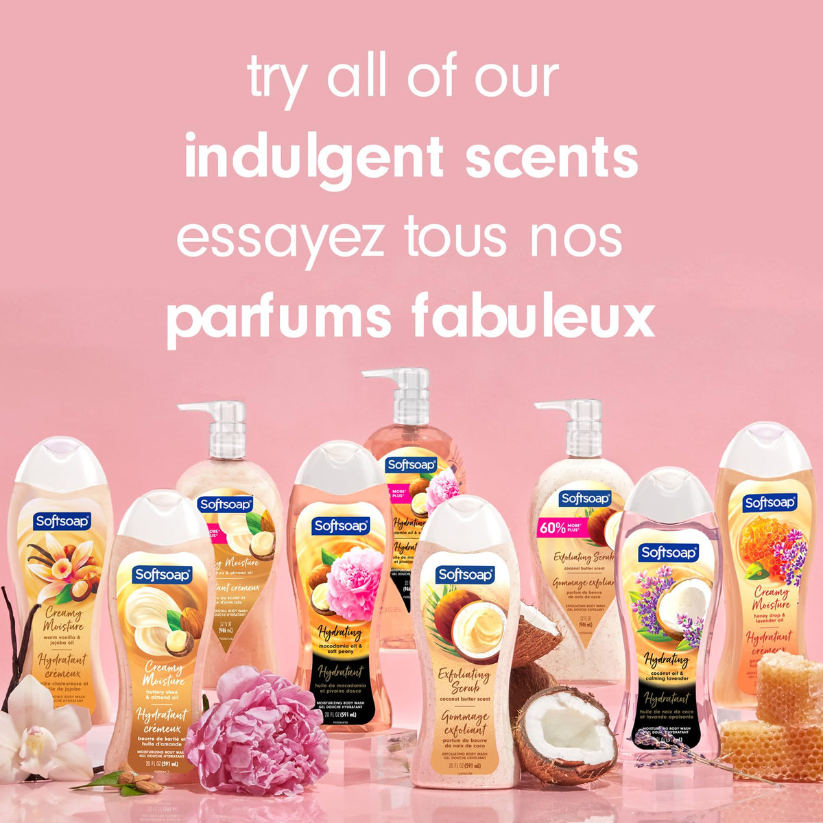 Softsoap Vanilla and Jojoba Oil bottle back highlights gentle, daily skincare