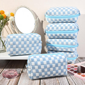 SOIDRAM makeup bag blue travel companion fits brushes and cosmetics
