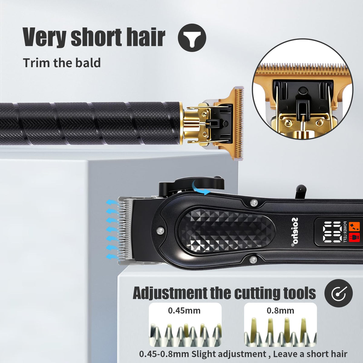 Soieho professional hair clipper accessories kit includes combs and bag for easy grooming.