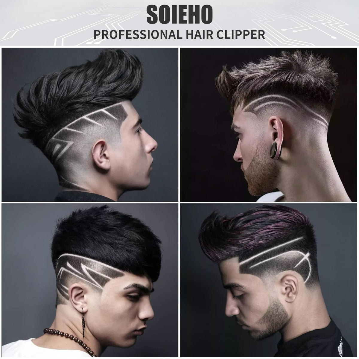 Soieho professional hair clipper USB charging cable for flexible power on the go.