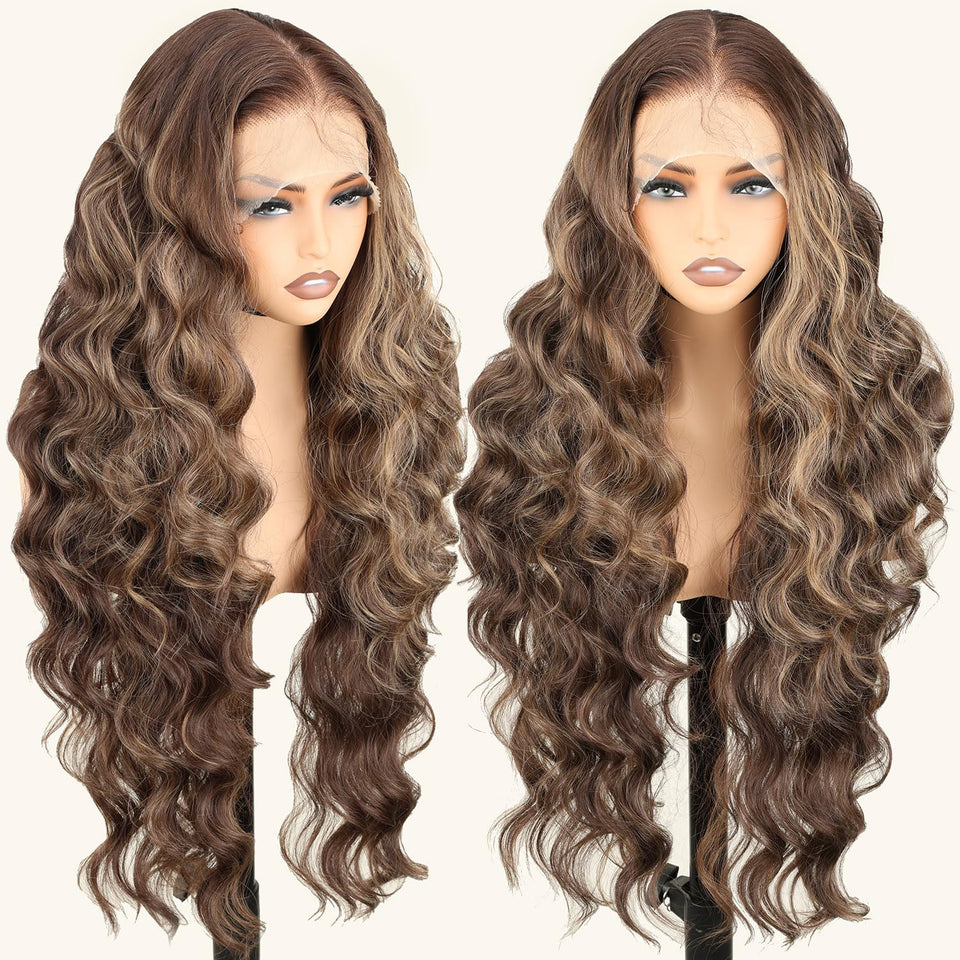 SOKU 13x6 transparent lace front wig with soft skin-matching lace for seamless parting.