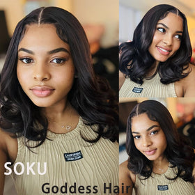 SOKU 18-inch body wave wig shows pre-layered volume for a flattering silhouette.