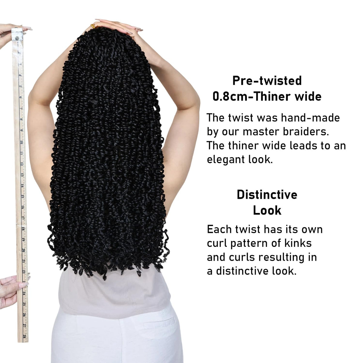 Soft locs detail highlighting texture and movement for daily looks.