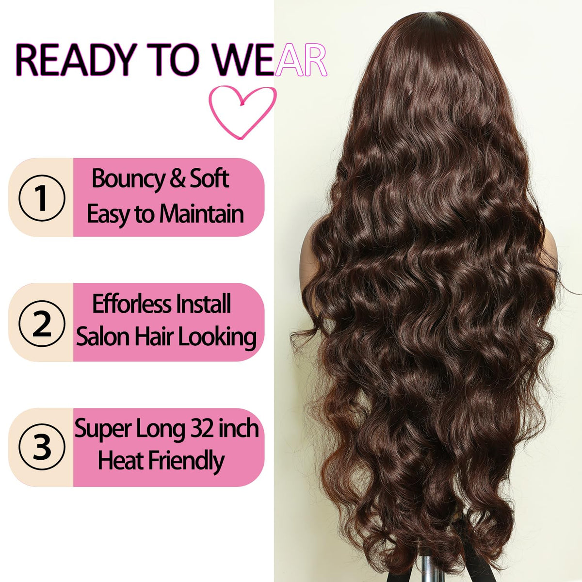 SOKU brown 13x6 lace front wig pre-plucked hairline for easy styling