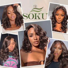 SOKU free wig cap and 3D eyelashes enhance finishing touches.