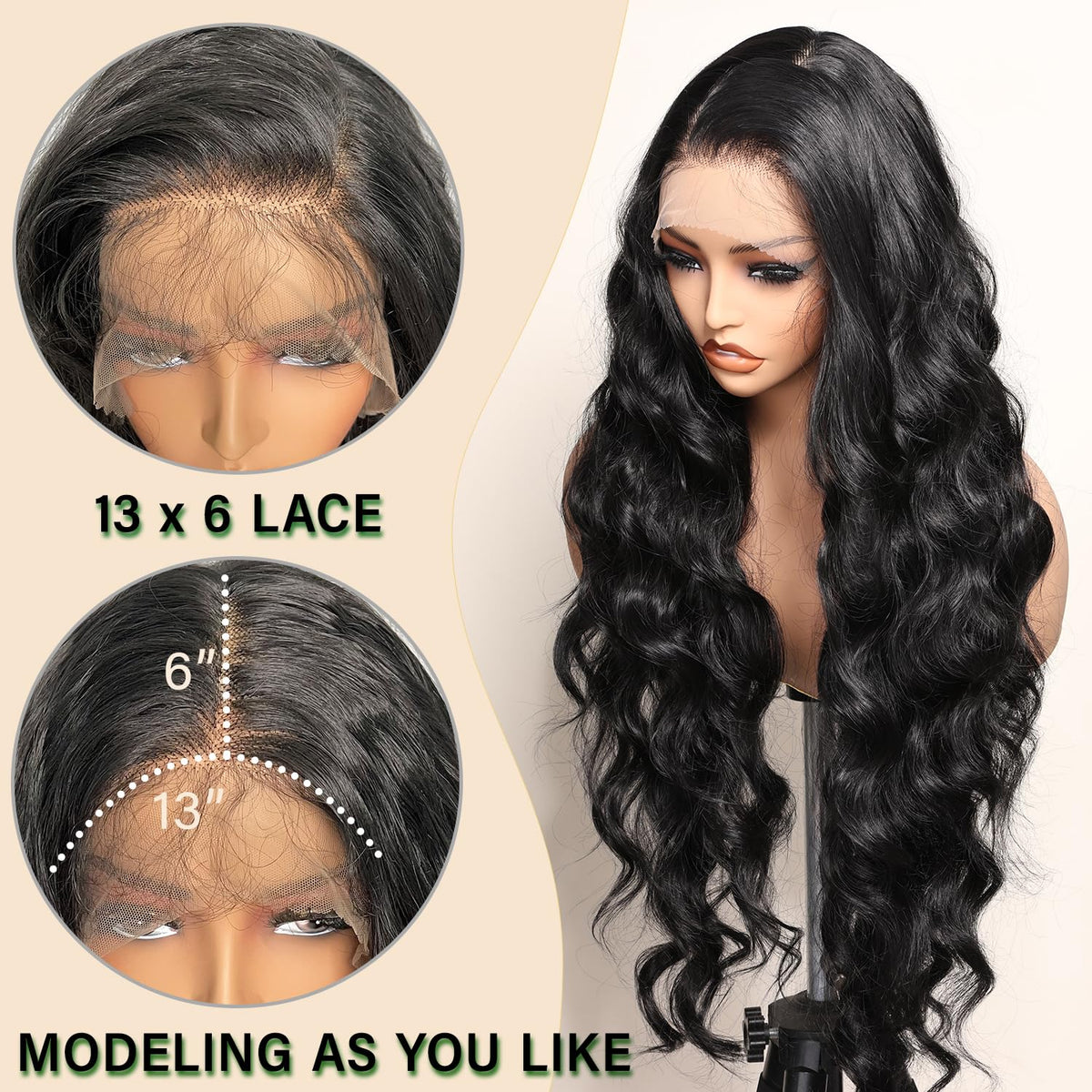 SOKU heat-friendly synthetic wig with lace front enables safe heat styling.