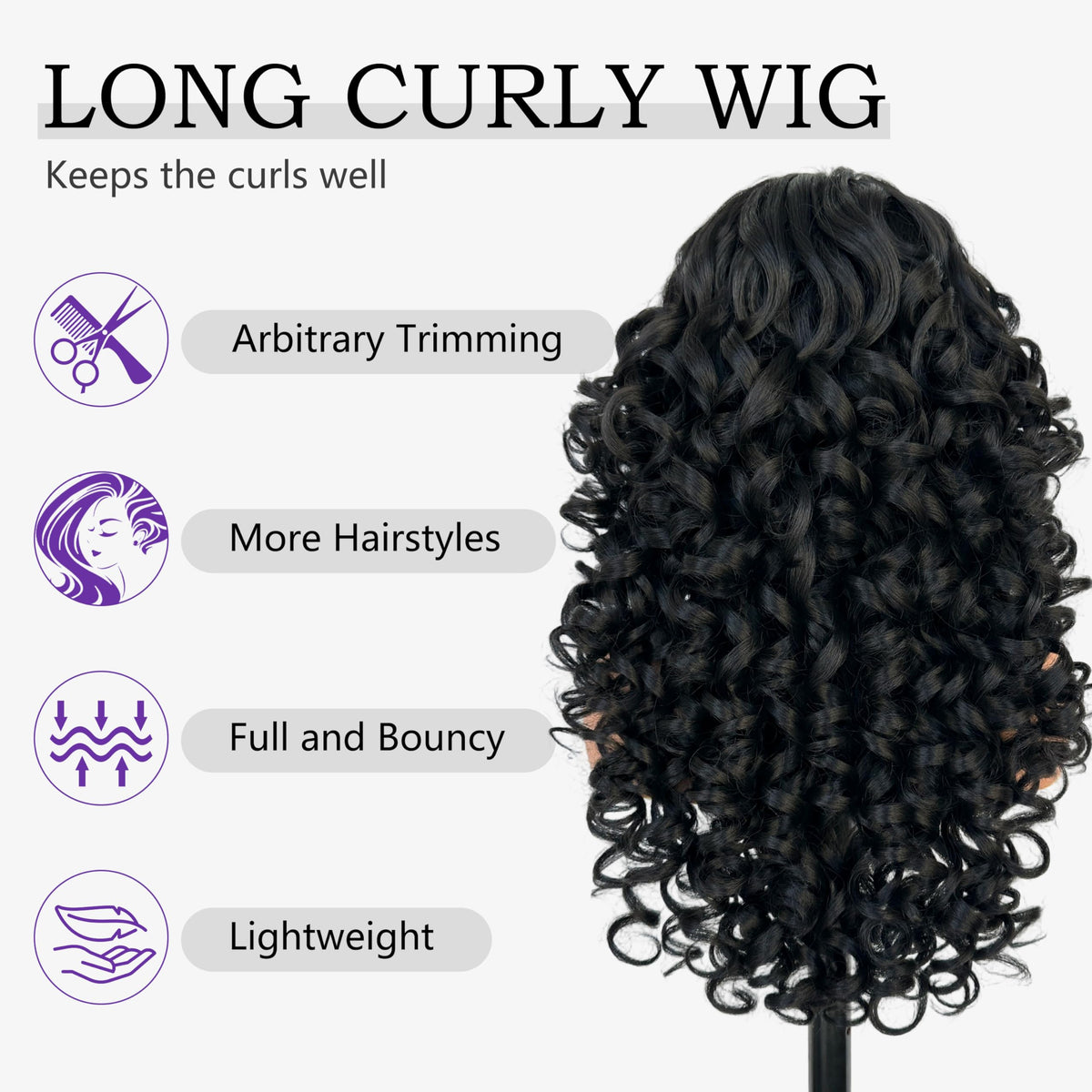 SOKU Long Curly Wig pre-plucked hairline creates natural edges