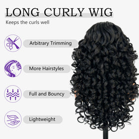 SOKU Long Curly Wig pre-plucked hairline creates natural edges