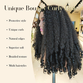 SOKU synthetic wig with bouncy curls, ideal for daily wear.