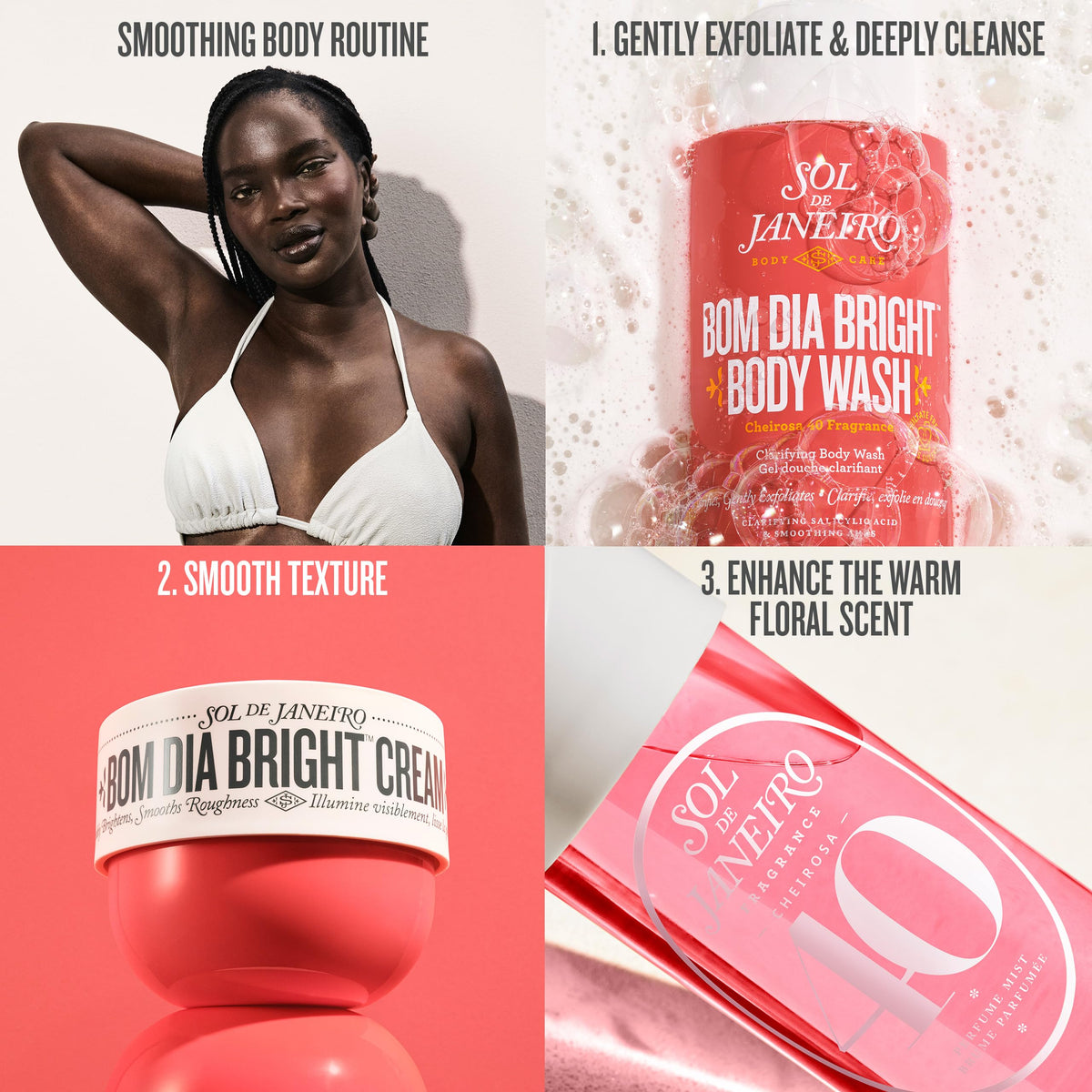 Sol de Janeiro brightening set shown in daily skincare routine