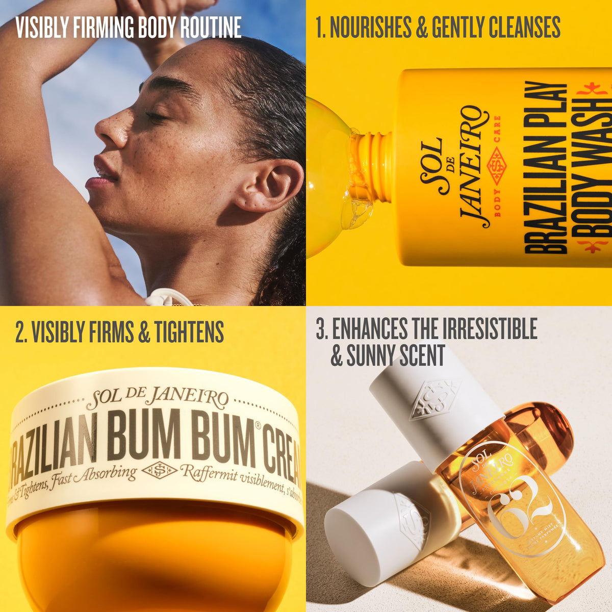 Sol de Janeiro Bum Bum Cream being applied on skin.