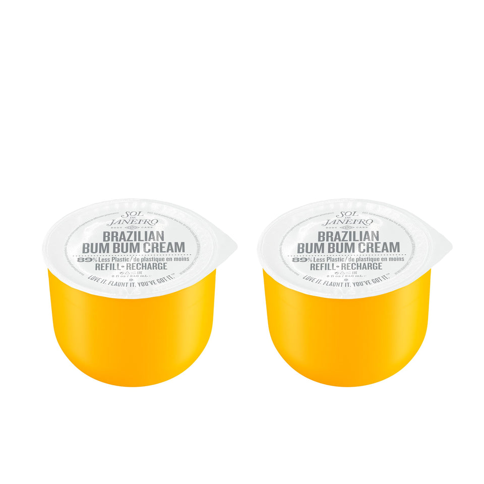 Sol de Janeiro Bum Bum Cream jar closeup showing creamy texture for smooth skin.
