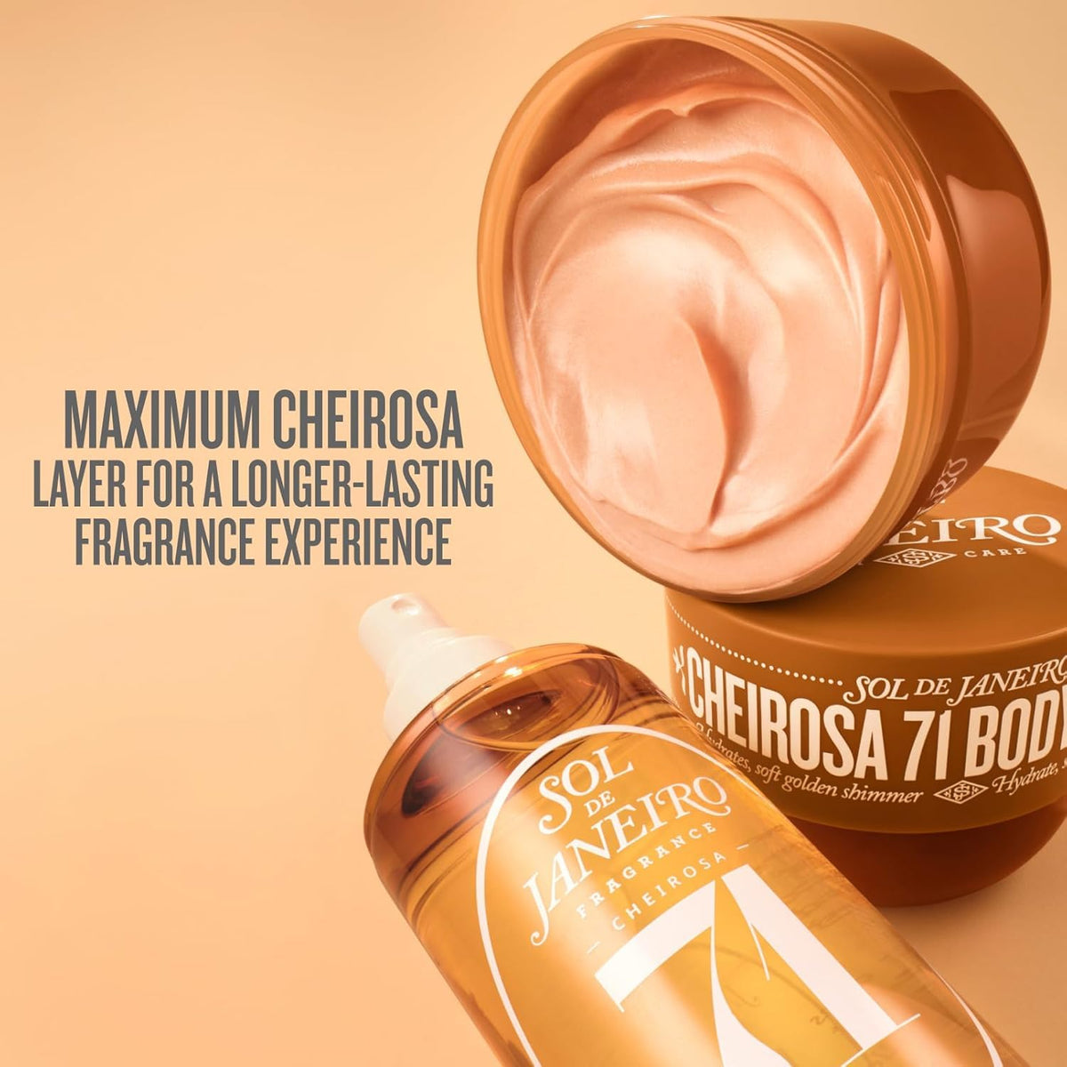 Cheirosa 71 body cream texture close-up highlighting non-greasy hydration.