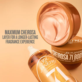 Cheirosa 71 body cream texture close-up highlighting non-greasy hydration.