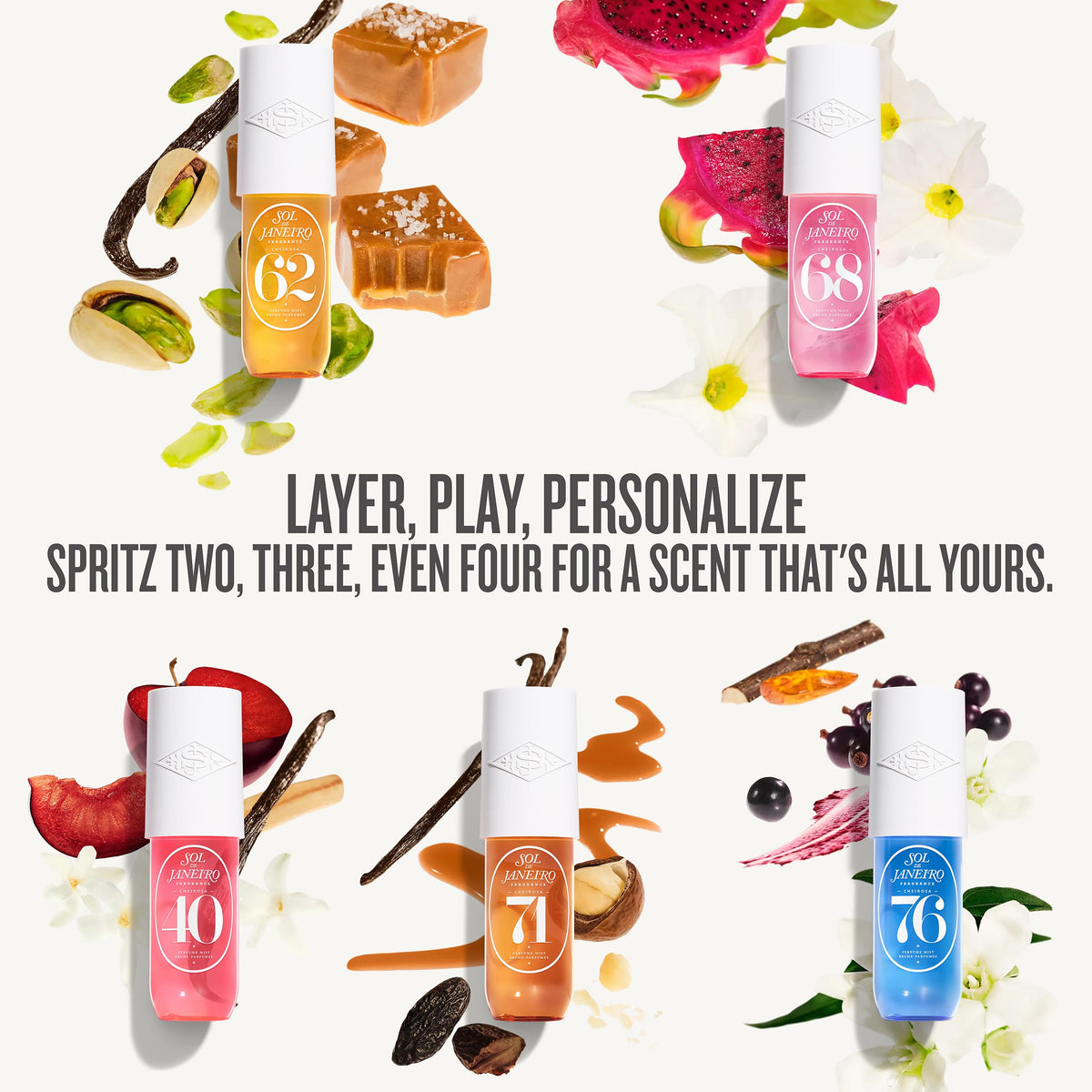 Sol de Janeiro Cheirosa 68 bottle: pink dragon fruit and ocean air for bright days.