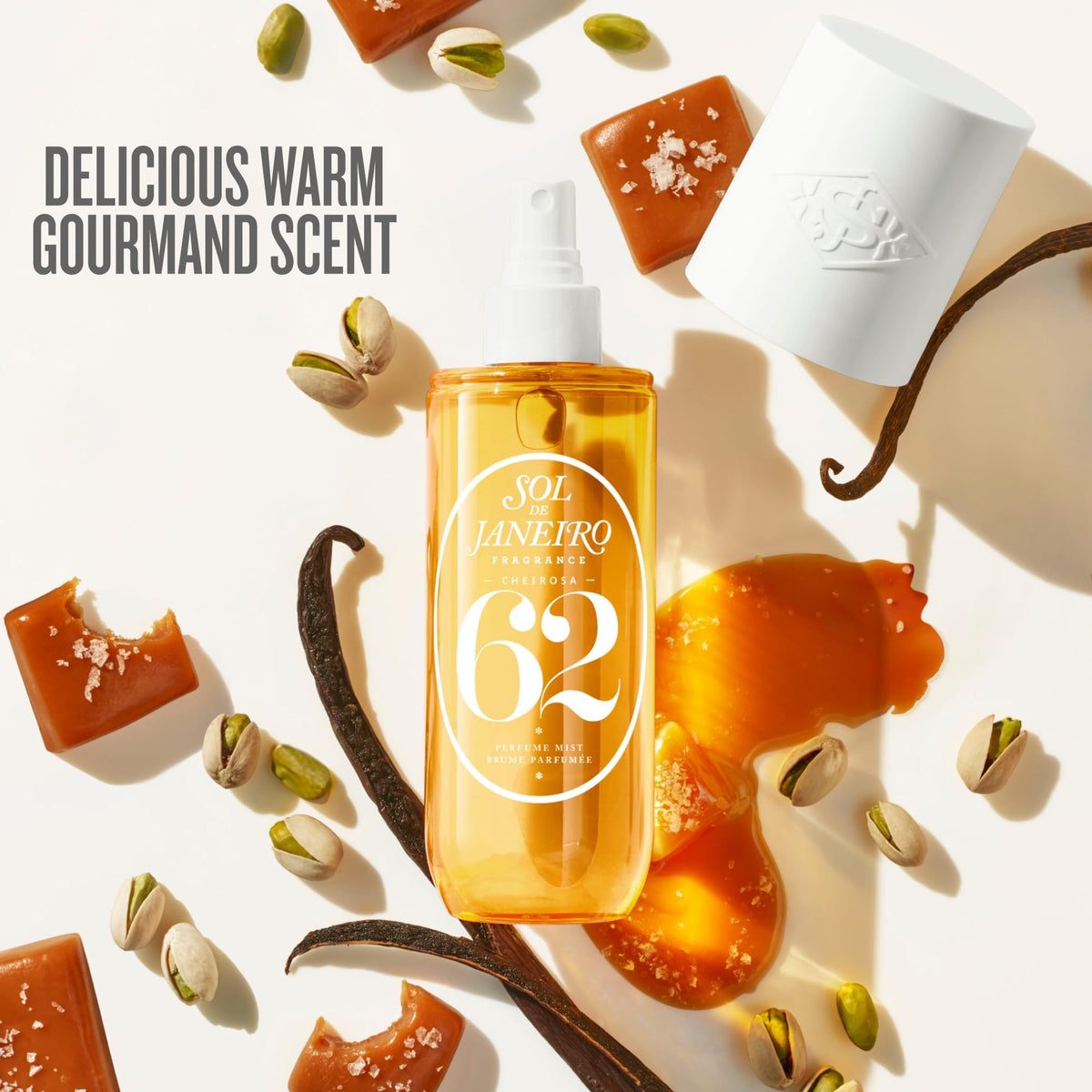 Sol de Janeiro Cheirosa 71 dry notes tonka bean and coconut blossom.