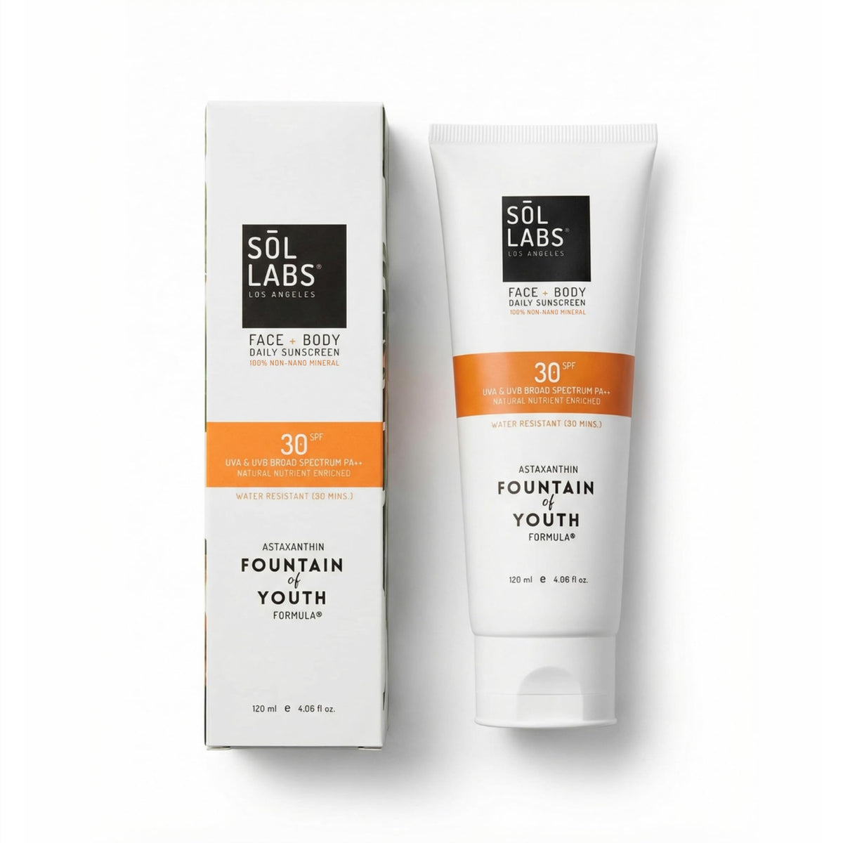 SOL LABS Mineral Sunscreen bottle showing SPF 30 protection for daily use