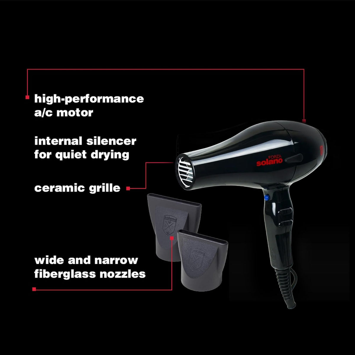 Solano Forza internal silencer design promises quieter operation during sessions