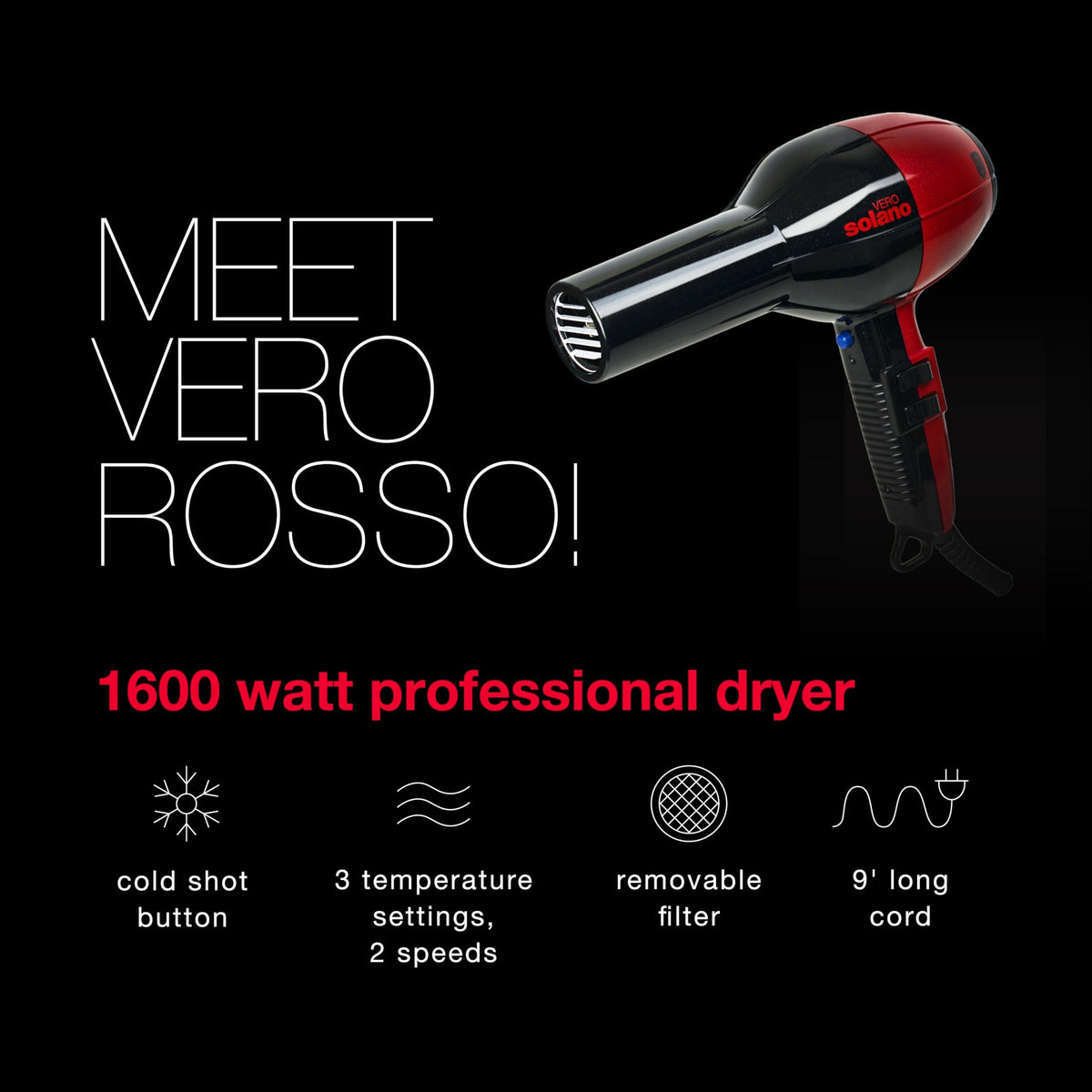 Solano Vero Rosso side view highlighting a compact, lightweight profile for travel.