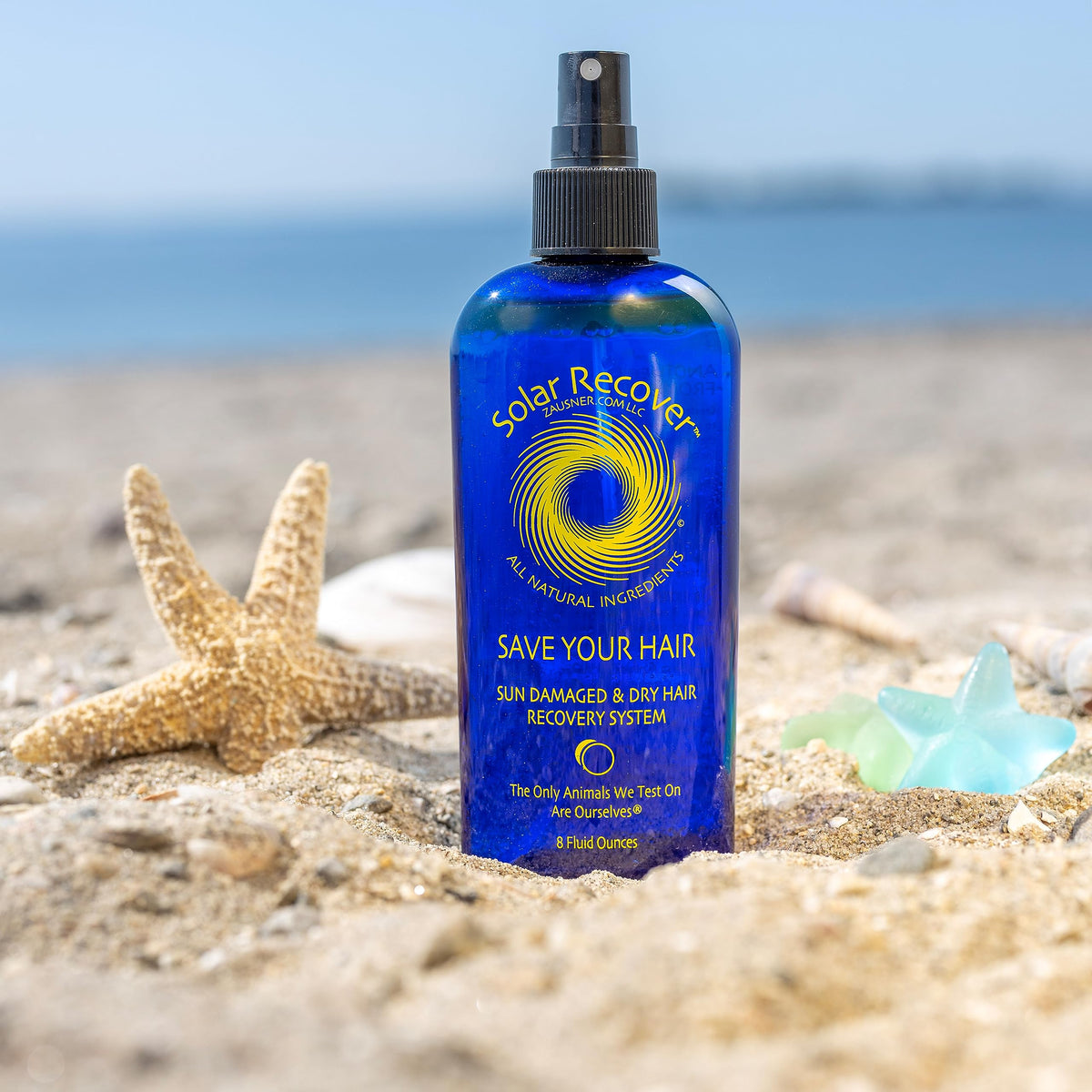 Solar Recover Hair Detangler Leave-In Bottle Cap demonstrates easy application for all hair types.