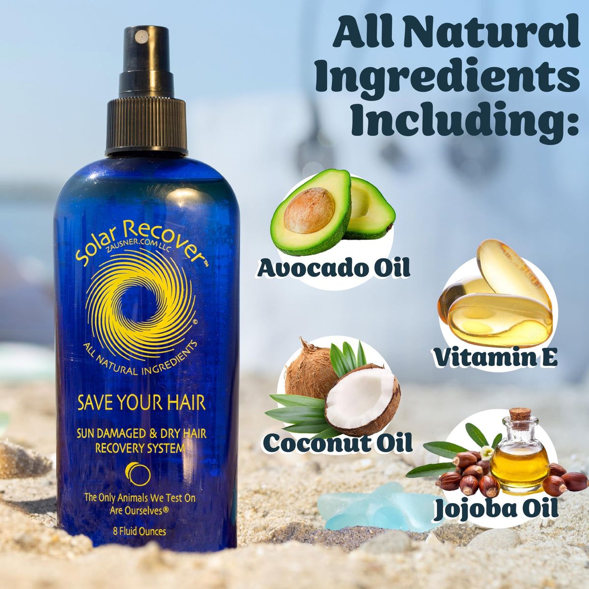 Solar Recover made-in-usa packaging conveys quality for outdoor hair care